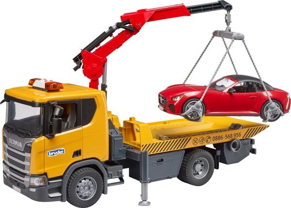 bruder 03552 Scania Super 560R Abschlepp-LKW mit L+S Modul + BRUDER Roadster