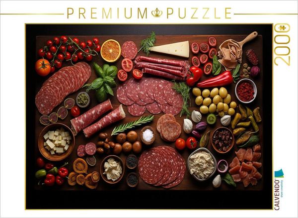 CALVENDO Puzzle Wurst und Schinken lecker angeordnet 2000 Teile Lege-Größe 90x67cm Foto-Puzzle für glückliche Stunden