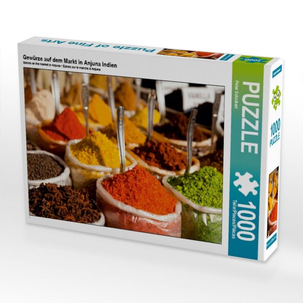 CALVENDO Puzzle Gewürze auf dem Markt in Anjuna Indien 1000 Teile Lege-Größe 64x48cm Foto-Puzzle für glückliche Stunden