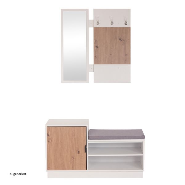 HTI-Living Garderobe Dana mit Schuhbank Weiß Garderobe Dana mit Schuhbank Weiß