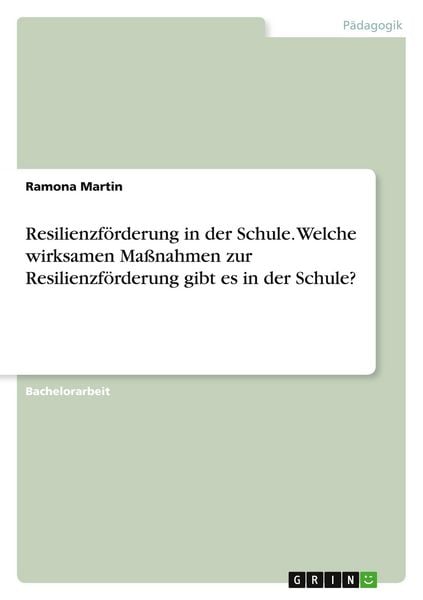 Resilienzförderung in der Schule. Welche wirksamen Maßnahmen zur Resilienzförderung gibt es in der Schule?
