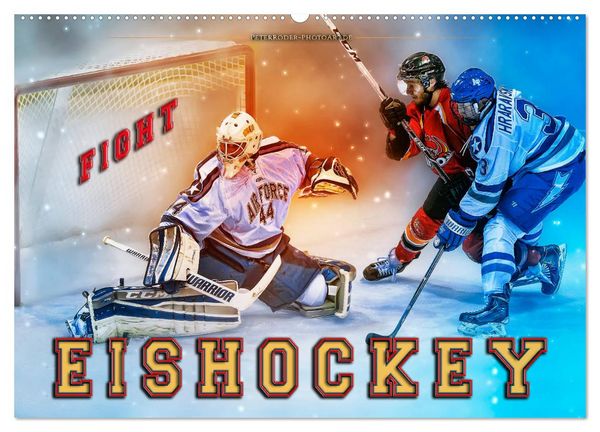 Eishockey - Fight (Wandkalender 2026 DIN A2 quer), CALVENDO Monatskalender