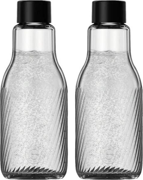 Sodastream Glaskaraffe Crystal Glaskaraffe DWS 1L, Schwarz, Transparent