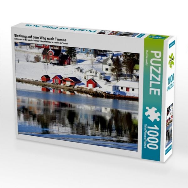 CALVENDO Puzzle Siedlung auf dem Weg nach Tromsø 1000 Teile Puzzle quer 1000 Teile Lege-Größe 64 × 48 cm Foto-Puzzle für glückliche Stunden