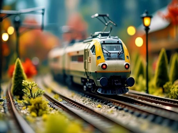 CALVENDO Puzzle Eleganz auf Gleisen. Die Modelleisenbahn für Visionäre. 1000 Teile Lege-Größe 64x48cm Foto-Puzzle für glückliche Stunden