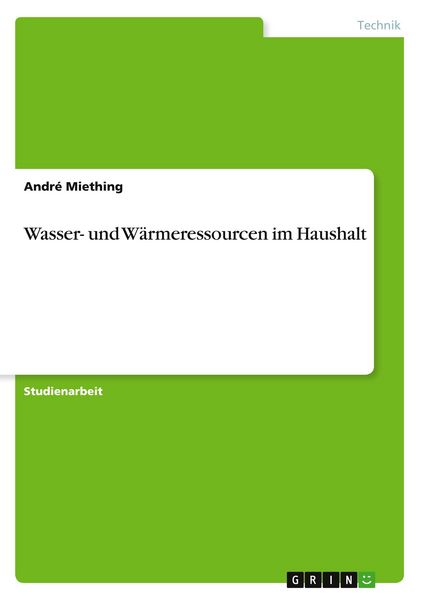 Wasser- und Wärmeressourcen im Haushalt