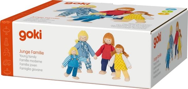 goki Biegepuppen: Junge Familie für Puppenhaus, Figuren