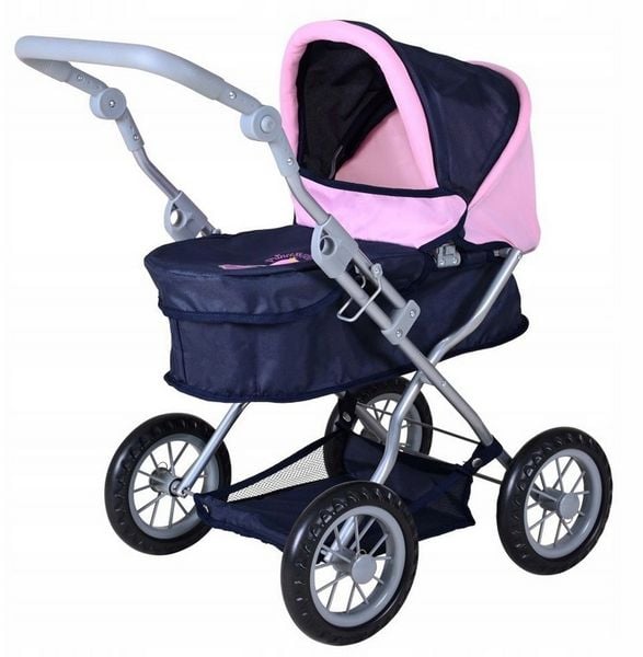 Knorrtoys 63442 - Puppenwagen First Princess Blue, klappbar, Schieberhöhe: 40-66cm