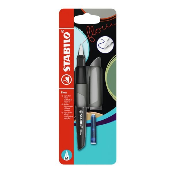 Füller - STABILO Flow MONOCHROME - grau, inkl. Patrone