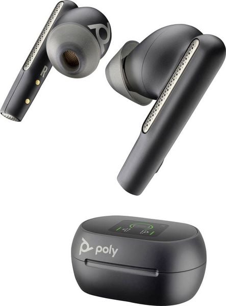 HP Voyager Free 60+ UC Earbuds In Ear Kopfhörer Bluetooth® Schwarz Mikrofon-Rauschunterdrückung Ladecase, mit Bluetooth® Basisstation Computer