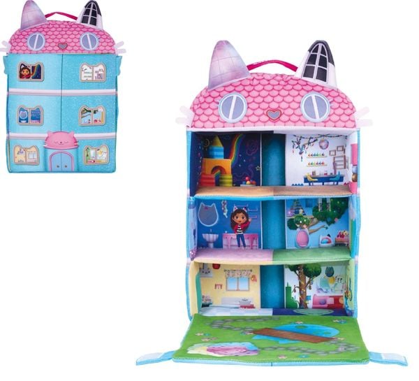 Gabby's Dollhouse, Puppenhaus mit 3 Figuren und Lift, 41 cm