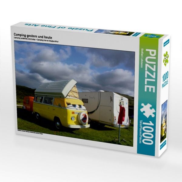 CALVENDO Puzzle Camping gestern und heute 1000 Teile Lege-Größe 64x48cm Foto-Puzzle für glückliche Stunden