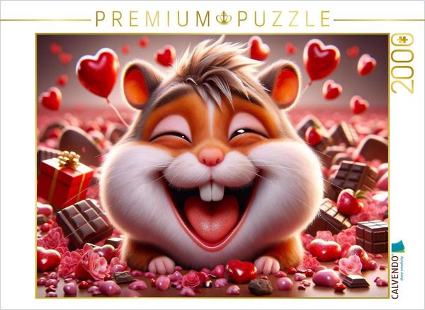 CALVENDO Puzzle Verspielte Hamsterliebe im Reich der Süßigkeiten 2000 Teile Lege-Größe 90x67cm Foto-Puzzle für glückliche Stunden