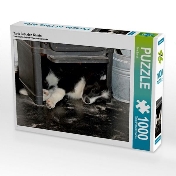 CALVENDO Puzzle Yaris liebt den Kamin 1000 Teile Lege-Größe 64x48cm Foto-Puzzle für glückliche Stunden