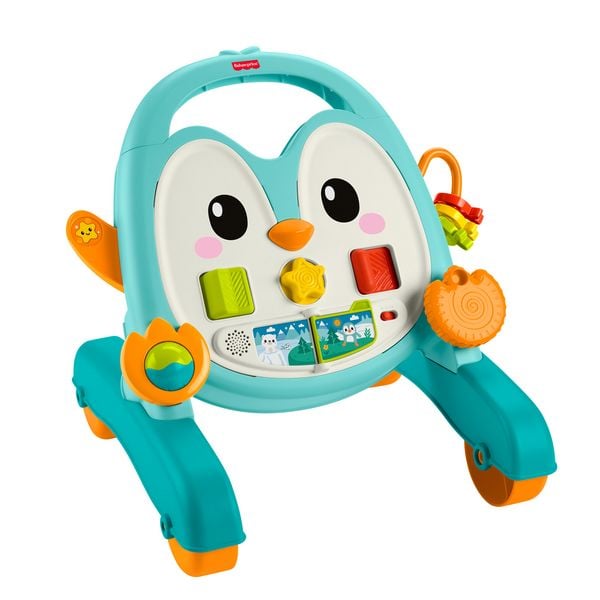 Fisher-Price 2-in-1 Musikalischer Pinguin-Lauflernwagen, Schiebespielzeug für
