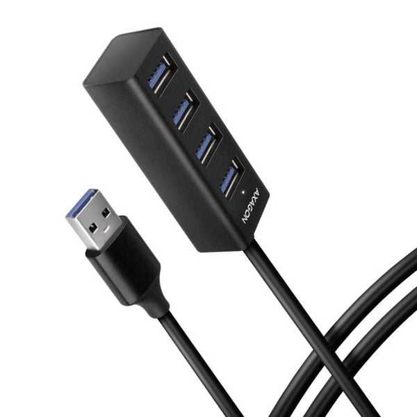 AXAGON HUE-M1AL USB-Hub 4 Port USB-A USB 3.2 Gen1 5 GBit/s Silber HUE-M1AL