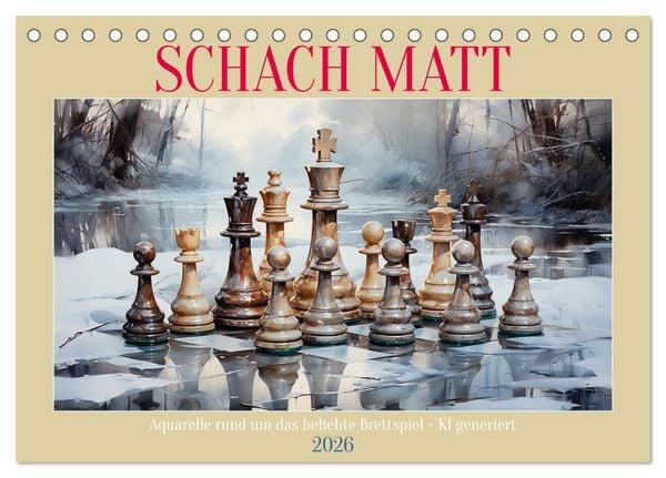 Schach Matt (Tischkalender 2026 DIN A5 quer), CALVENDO Monatskalender