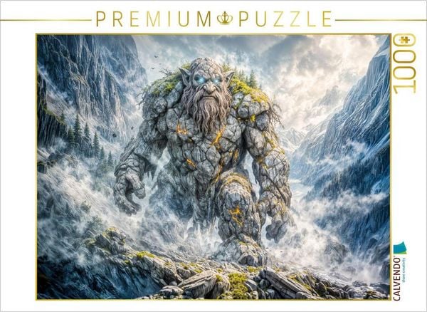 CALVENDO Puzzle Troll Puzzle Fantasy Riese mit Glühenden Lavarissen 1000 Teile Lege-Größe 64x48cm Foto-Puzzle für glückliche Stunden