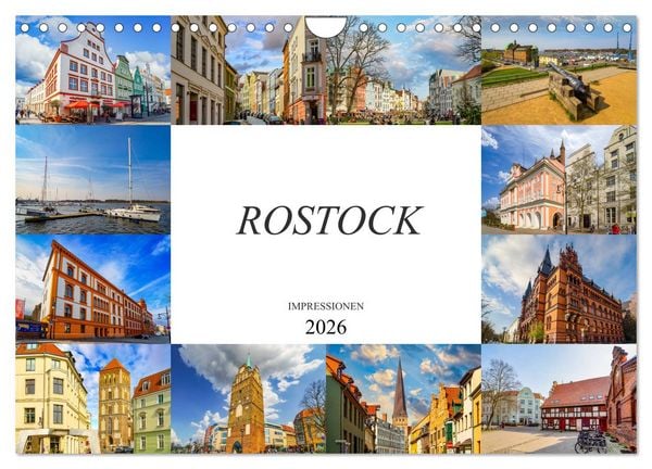 Rostock Impressionen (Wandkalender 2026 DIN A4 quer), CALVENDO Monatskalender