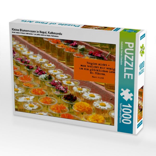CALVENDO Puzzle Kleine Blumenvasen in Nepal, Kathmandu 1000 Teile Puzzle quer 1000 Teile Lege-Größe 64 × 48 cm Foto-Puzzle für glückliche Stunden