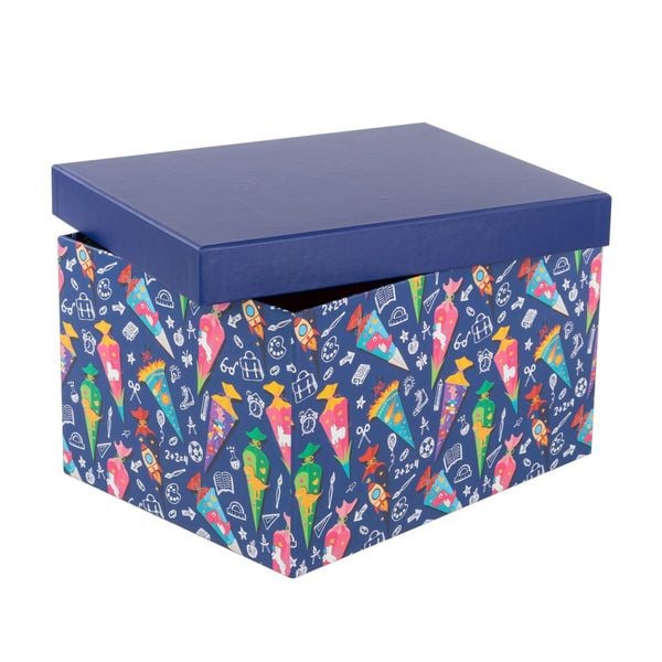 Idena Geschenkbox Schultüte blau 31x24x18cm