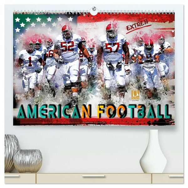 American Football extrem (hochwertiger Premium Wandkalender 2026 DIN A2 quer), Kunstdruck in Hochglanz
