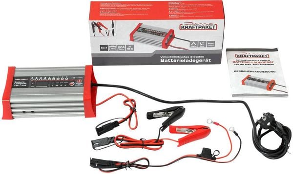 Dino KRAFTPAKET KFZ Batterieladegerät 20A-12V mit Camping-, Nacht-und Memory-Speicher 136320 Automatikladegerät 12 V 20 A