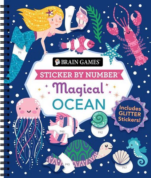 Brain Games - Sticker by Number: Magical Ocean (20 Images to Sticker)