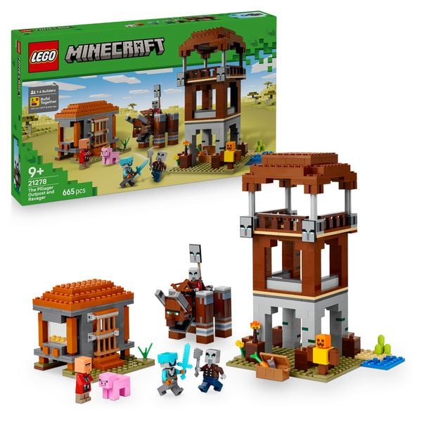 LEGO Minecraft 21278 Ein Verwüster am Plünderer-Außenposten, Gamer Spiel