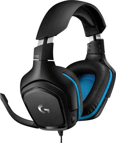 Logitech Gaming G432 Over Ear Headset kabelgebunden 7.1 Surround Schwarz, Blau Lautstärkeregelung, Mikrofon-Stummschaltung Gaming