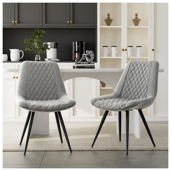 HTI-Living Stuhl Astrid Kunstleder grau 4er-Set Stuhl Astrid Kunstleder grau 4er-Set