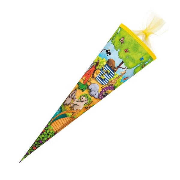 Nestler Schultüte Tier-ABC 6eckig 85cm