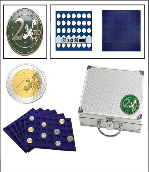 Alu-Münzkoffer für 2-Euro-Münzen
