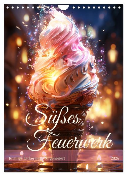 Süßes Feuerwerk (Wandkalender 2025 DIN A4 hoch), CALVENDO Monatskalender