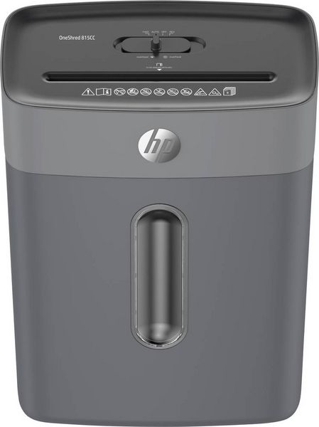 HP OneShred 815CC Aktenvernichter 8 Blatt Partikelschnitt P-4 15 l Vernichtet auch Büroklammern, Heftklammern, Kreditkarte