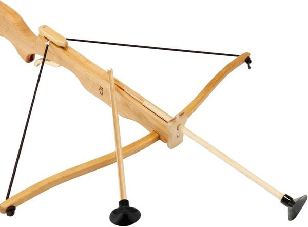 BestSaller 1242 - Kinder-Armbrust inkl. 3 Pfeilen, 57cm, Erlenholz geölt, Holz-Armbrust