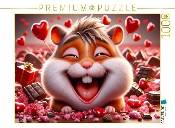 CALVENDO Puzzle Verspielte Hamsterliebe im Reich der Süßigkeiten 1000 Teile Lege-Größe 64x48cm Foto-Puzzle für glückliche Stunden
