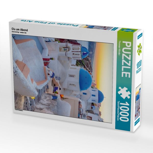 CALVENDO Puzzle Oia am Abend 1000 Teile Puzzle hoch 1000 Teile Lege-Größe 64 × 48 cm Foto-Puzzle für glückliche Stunden