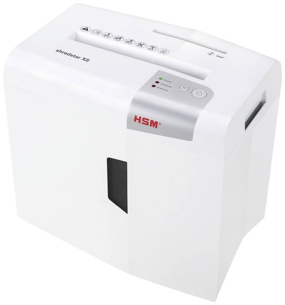 HSM shredstar X8 Aktenvernichter 8 Blatt Partikelschnitt 4.5 x 30 mm P-4 18 l Vernichtet auch Büroklammern, CDs, DVDs, Heftklammern, Kreditkarte