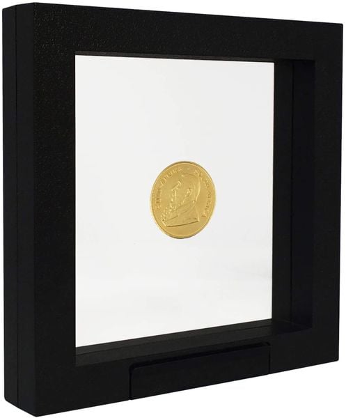 Schweberahmen 3D schwarz für 5 -Münzen 'Planet Erde'