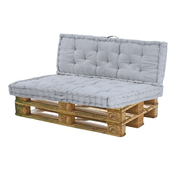HTI-Living Palettenkissen Set Grau 2-teilig Palettenkissen Set Grau 2-teilig