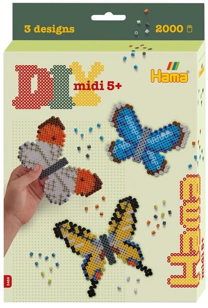 Hama Bügelperlen Starter-Set midi Schmetterlinge 2000 Teile