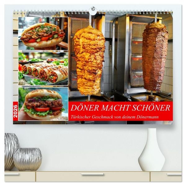 Döner macht schöner, türkischer Geschmack von deinem Dönermann (hochwertiger Premium Wandkalender 2026 DIN A2 quer), Kunstdruck in Hochglanz