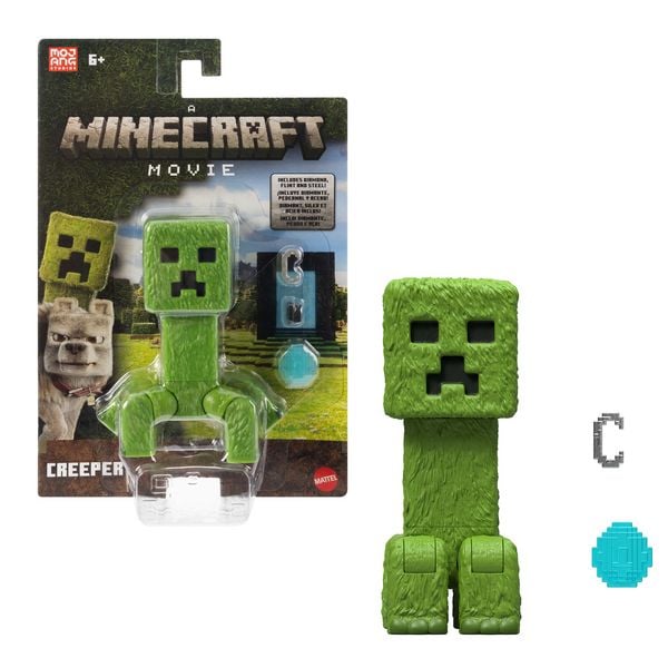 Minecraft Creeper Actionfigur und Zubehör, 10 cm großes Spielset, inspiriert von Ein Minecraft Film“