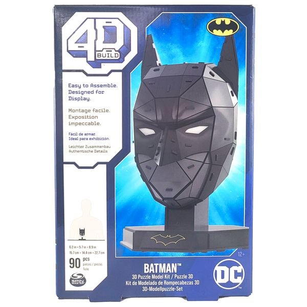 4D Build - Batman Maske - detailreicher 3D-Modellbausatz aus hochwertigem Karton, 90 Teile, für Batman Fans ab 12 Jahren