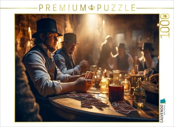 CALVENDO Puzzle Pokerrunde im wilden Westen 1000 Teile Lege-Größe 64x48cm Foto-Puzzle für glückliche Stunden