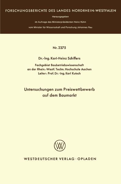 Untersuchungen zum Preiswettbewerb auf dem Baumarkt