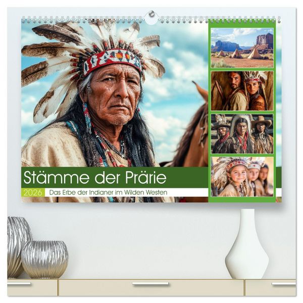 Stämme der Prärie (hochwertiger Premium Wandkalender 2026 DIN A2 quer), Kunstdruck in Hochglanz