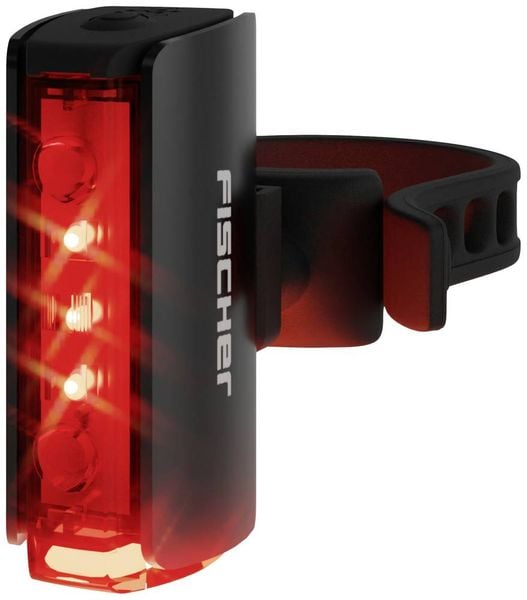 FISCHER FAHRRAD Fahrrad-Rücklicht PLUS TWIN STOP LED Schwarz