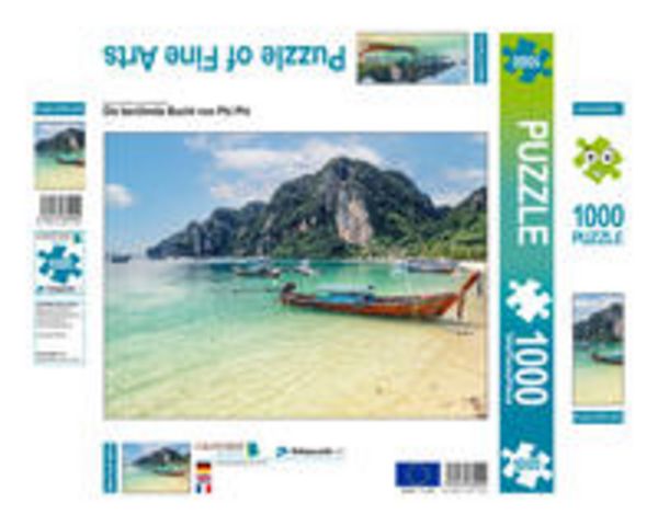 CALVENDO Puzzle Die berühmte Bucht von Phi Phi 1000 Teile Puzzle quer 1000 Teile Lege-Größe 64 × 48 cm Foto-Puzzle für glückliche Stunden